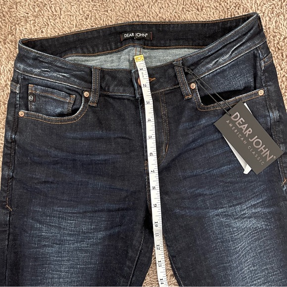 Dear John Dark Wash Mid Rise Flare Distressed Denim Wide Leg Jeans SZ 27 BNWT - Picture 8 of 12